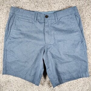 1901 Chino Shorts Mens 33 Blue Micro Floral Print Stretch Excellent